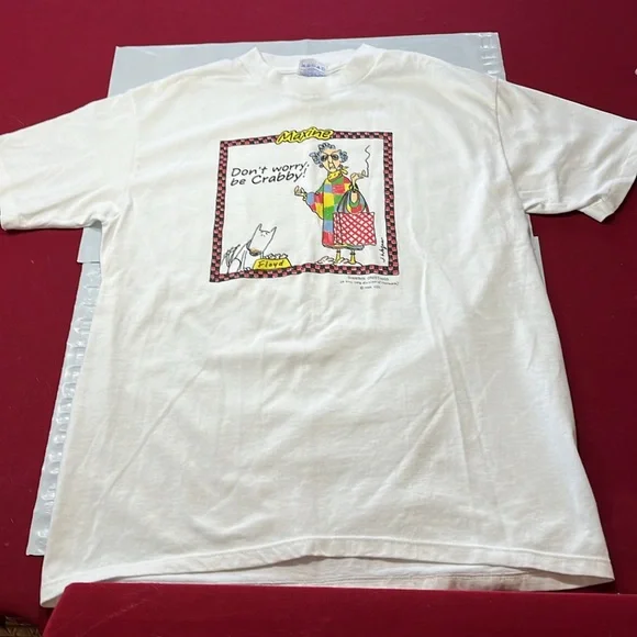 Vtg Shoebox Greetings MAXINE shirt DONT BE CRABBY Joke Parody T-Shirt USA MADE L - Picture 4 of 10